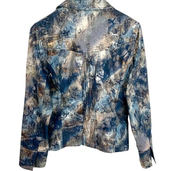 Whimsigoth Mystical Cottagegoth TieDye Jacket 10 Art To Wear Smocked Embellished - Picture 6 of 12